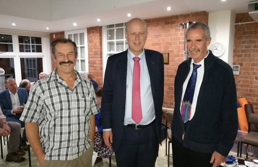 Councillors Holland and Prowse with Secretary Grayling